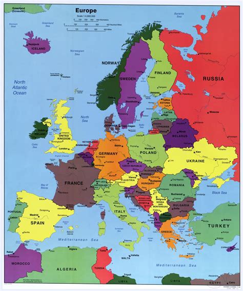 High resolution map of Europe